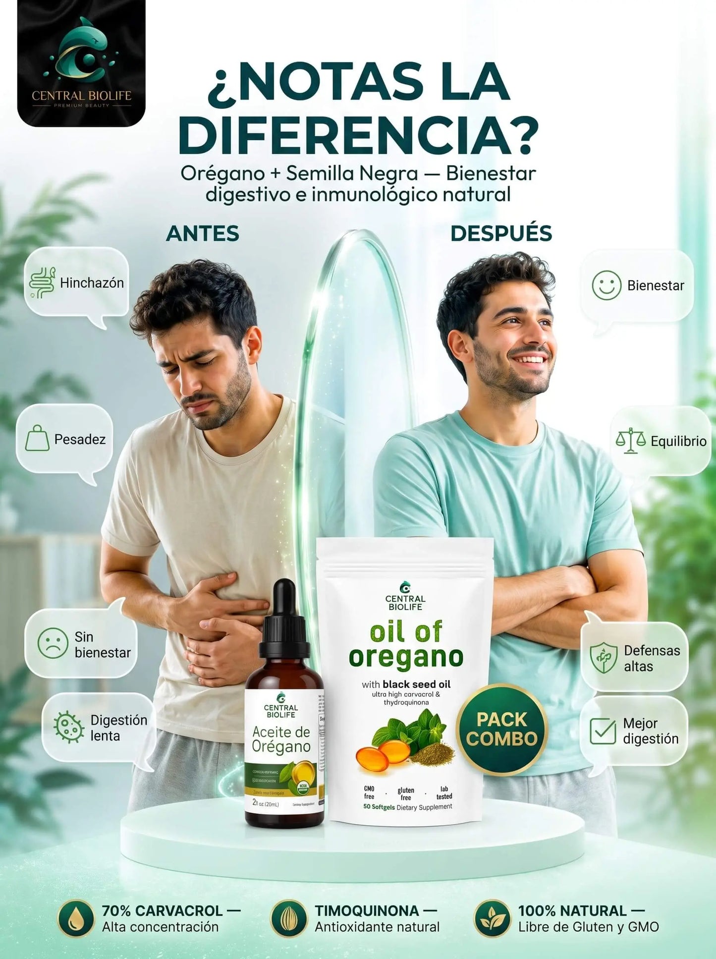 Aceite de Orégano en Cápsulas + Aceite en Gotero